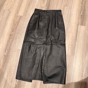 Vintage Black Leather Skirt